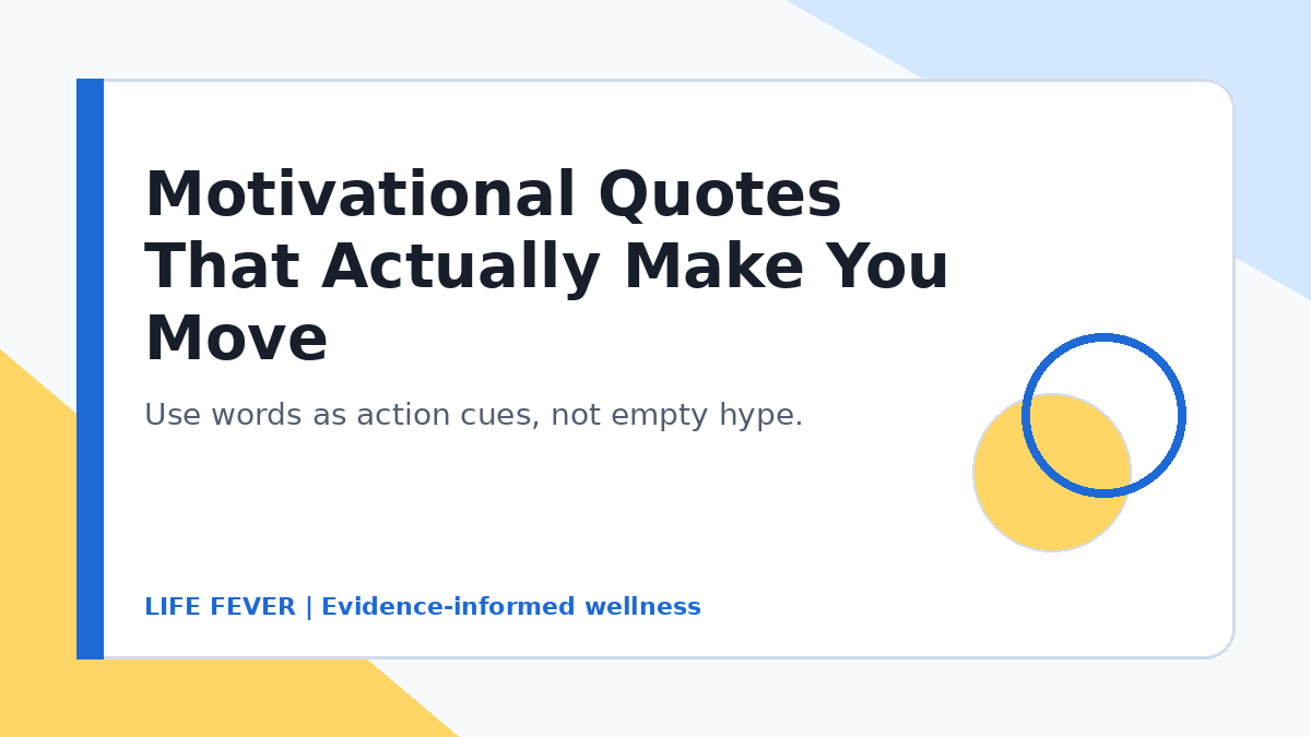 Motivational quotes arranged as action cues for a productive morning