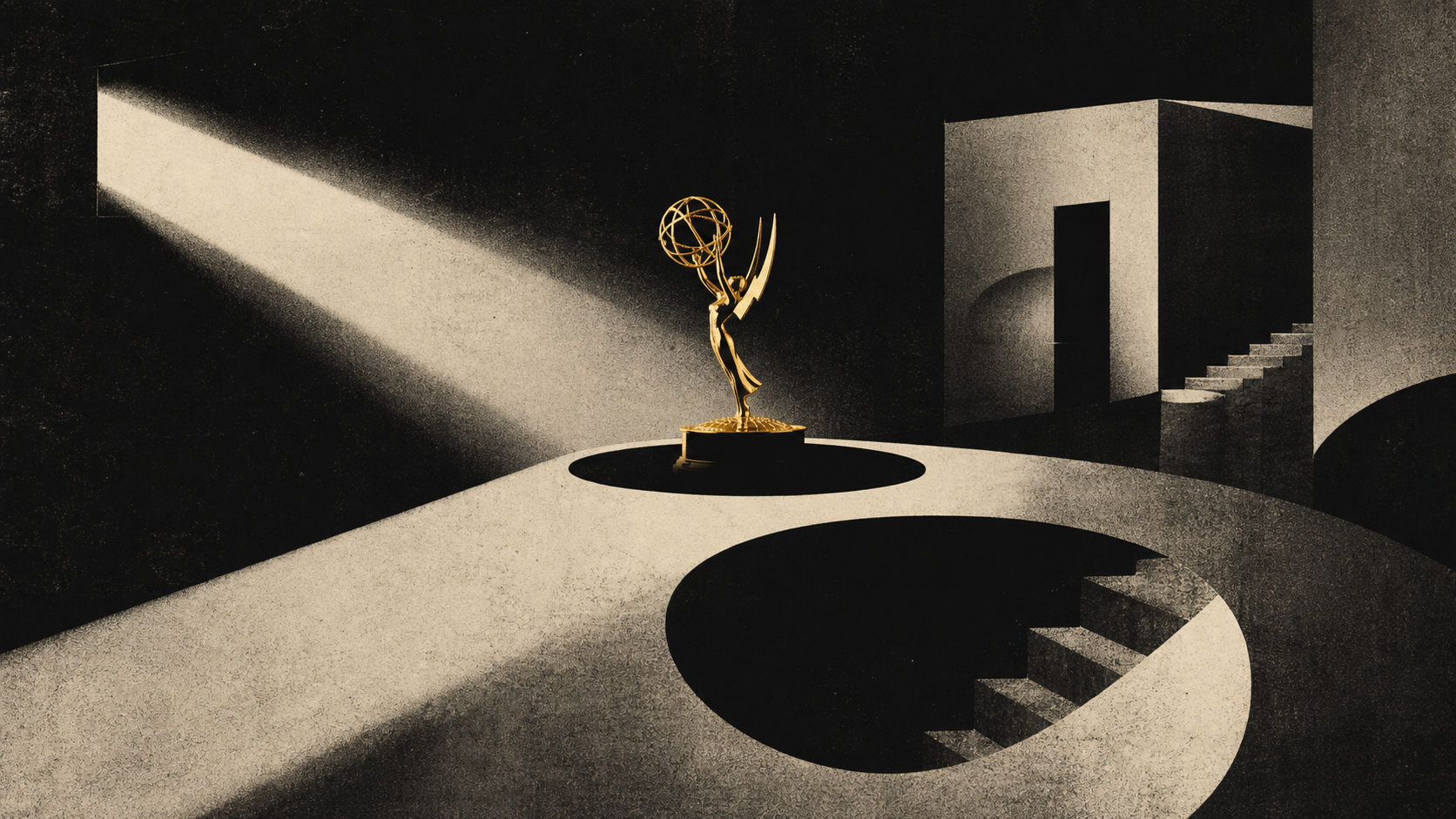 Editorial illustration for 2026 Emmy nominations announcement: The Moment and Context: What the Attention Does Not Prove.