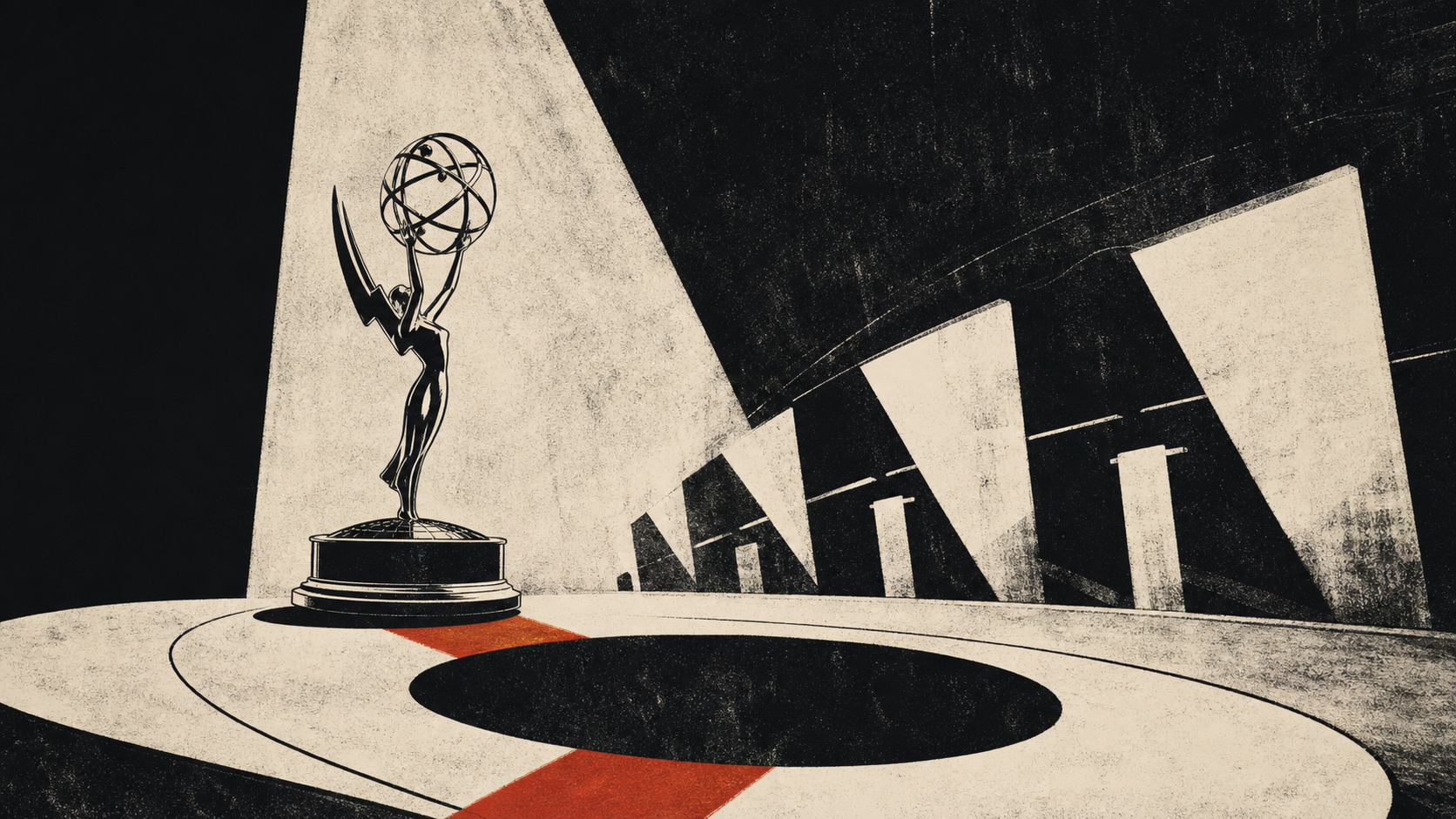 Editorial illustration for 2026 Emmy nominations announcement: The Moment and Context: What the Attention Does Not Prove.