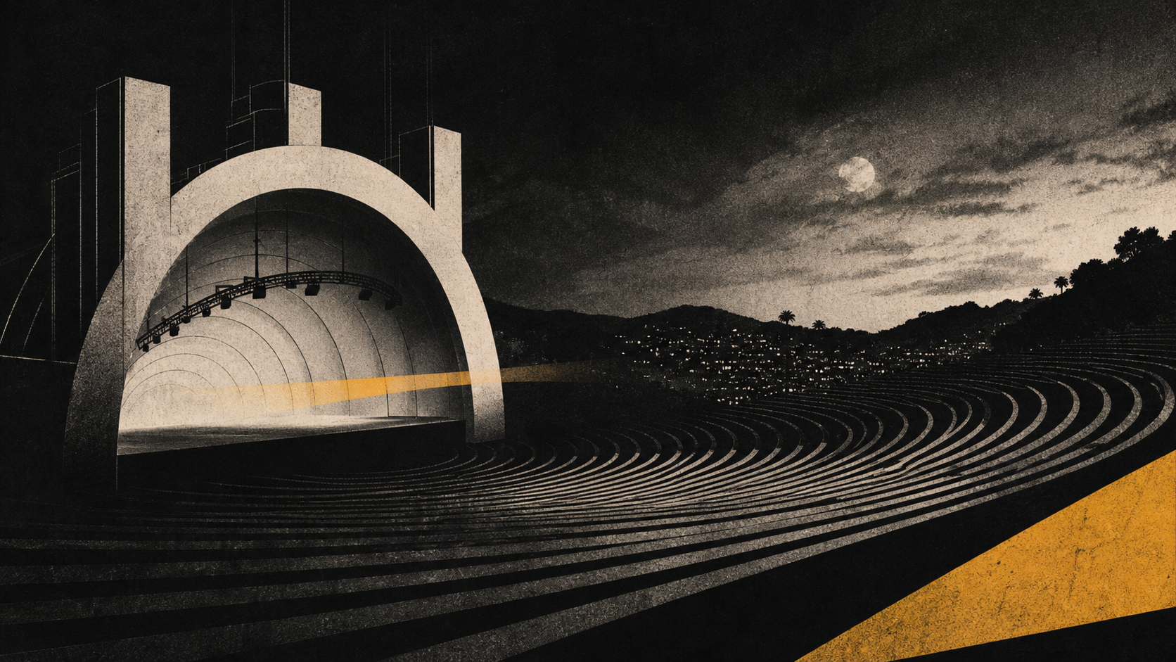 Editorial illustration for Hollywood Bowl 2026 summer season announcement: The Moment and Context: What the Attention Does Not Prove.