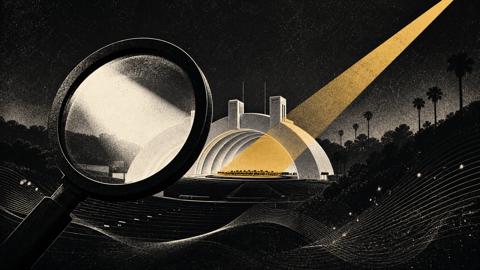 Editorial illustration for Hollywood Bowl 2026 summer season announcement: The Moment and Context: What the Attention Does Not Prove.