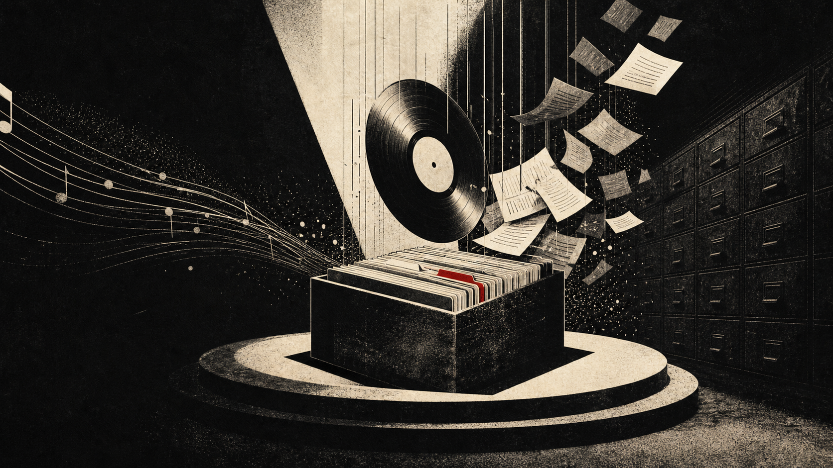 Editorial illustration for public music masters ownership announcements: Confirmed Details: What the Public Record Establishes.