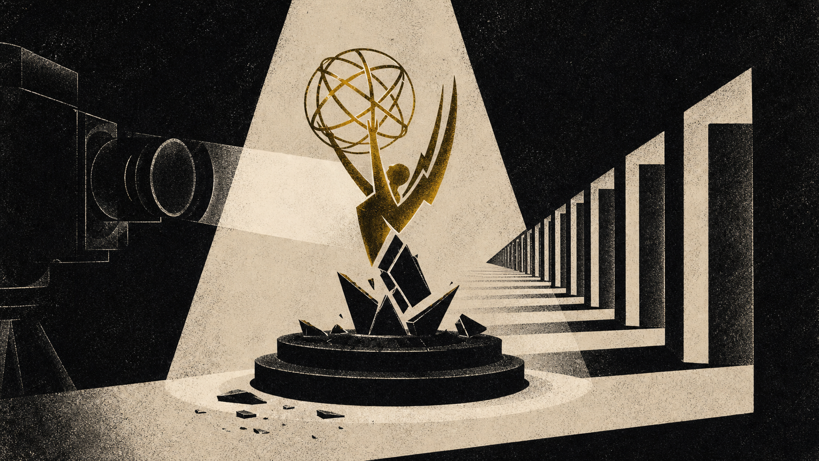 Editorial illustration for 2026 Emmy nominations announcement: The Moment and Context: What the Attention Does Not Prove.