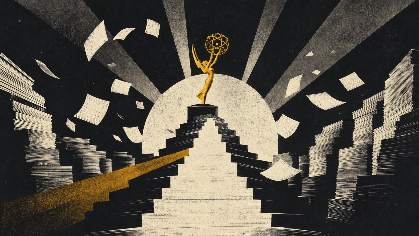 Editorial illustration for 2026 Emmy nominations announcement: 2026 Emmy Nominations: What a Nomination List Says Before the Ceremony Says Anything — August 5, 2026 Context Update.