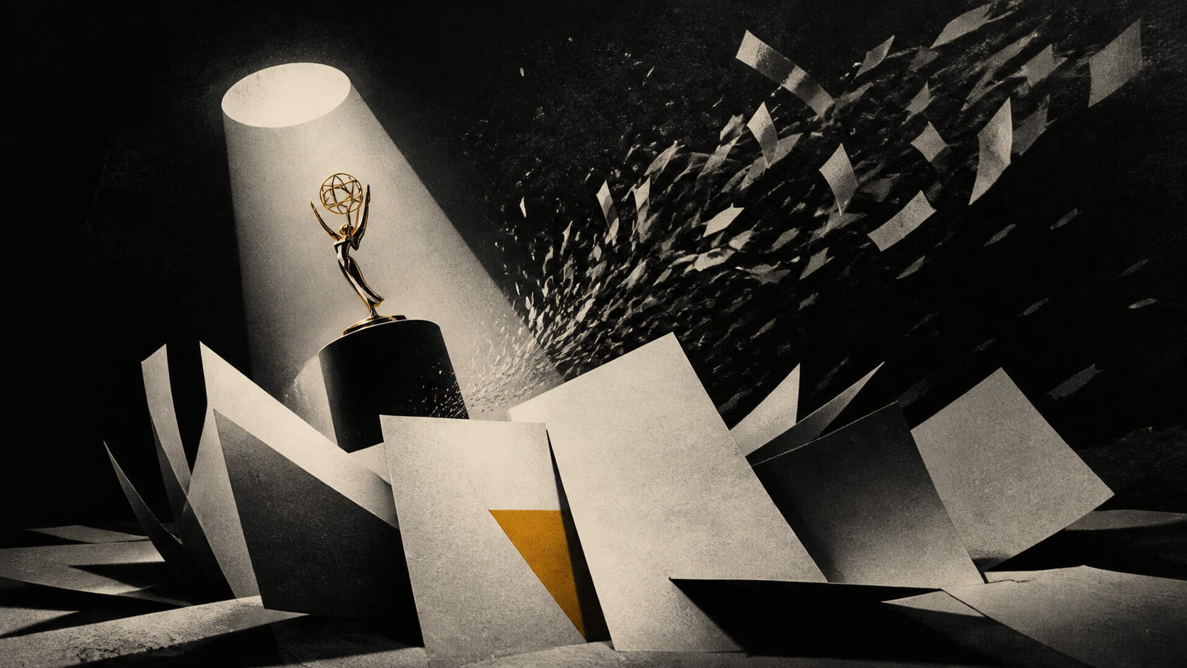 Editorial illustration for 2026 Emmy nominations announcement: The Moment and Context: What the Attention Does Not Prove.