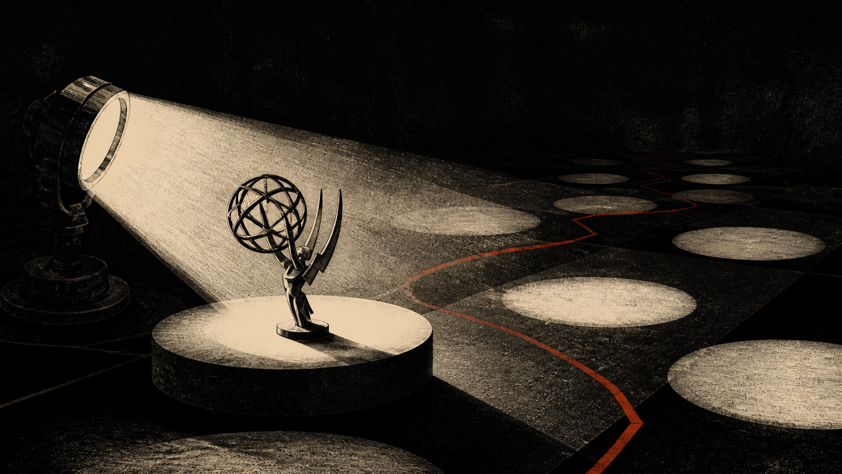 Editorial illustration for 2026 Emmy nominations announcement: The Moment and Context: What the Attention Does Not Prove.