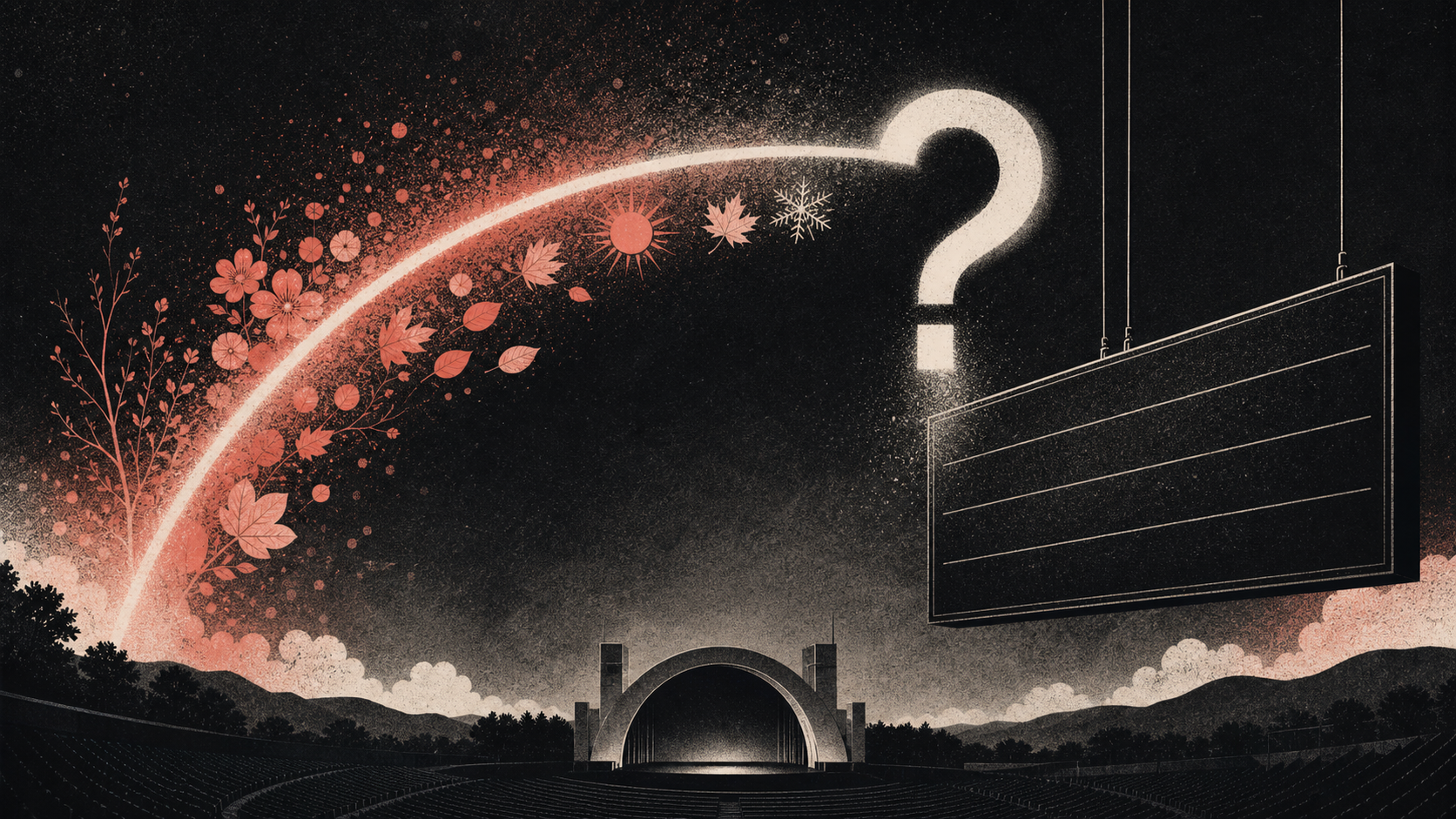 Editorial illustration for Hollywood Bowl 2026 summer season announcement: The Moment and Context: What the Attention Does Not Prove.