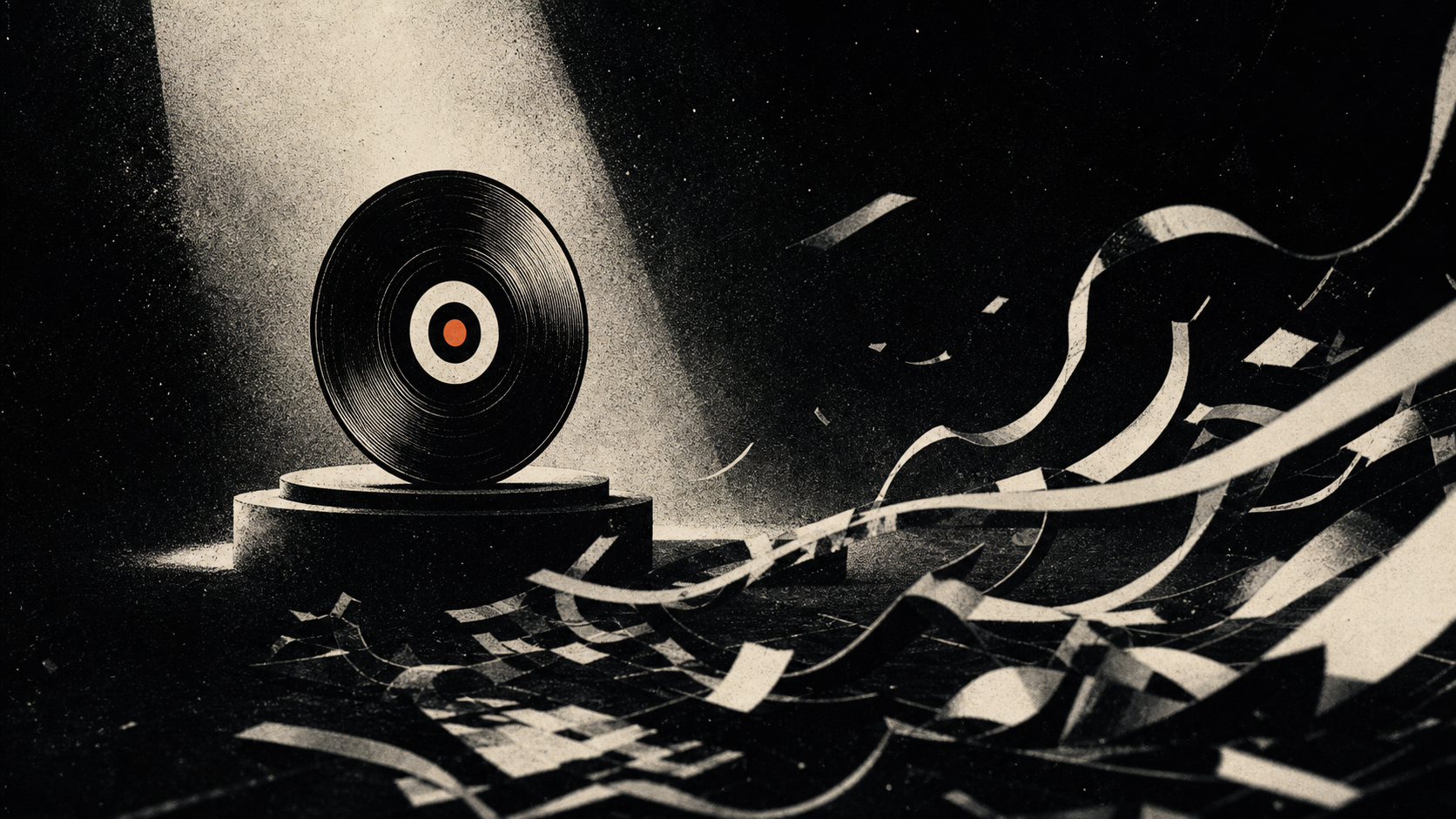 Editorial illustration for public music masters ownership announcements: The Moment and Context: What the Attention Does Not Prove.