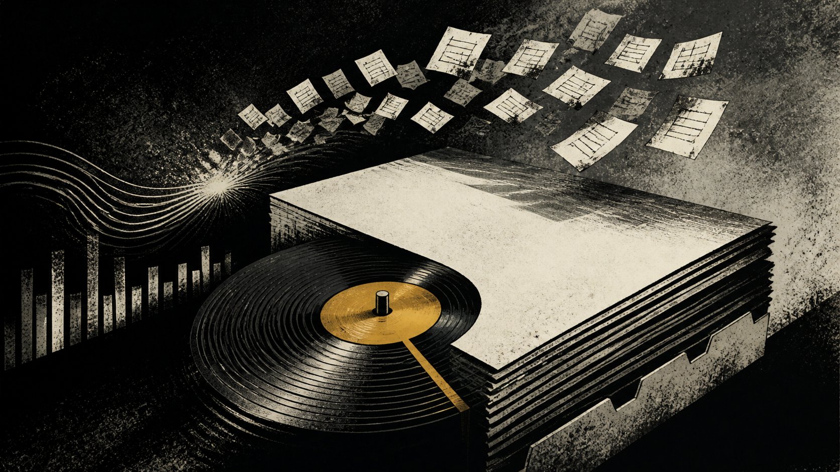 Editorial illustration for public music masters ownership announcements: Confirmed Details: What the Public Record Establishes.