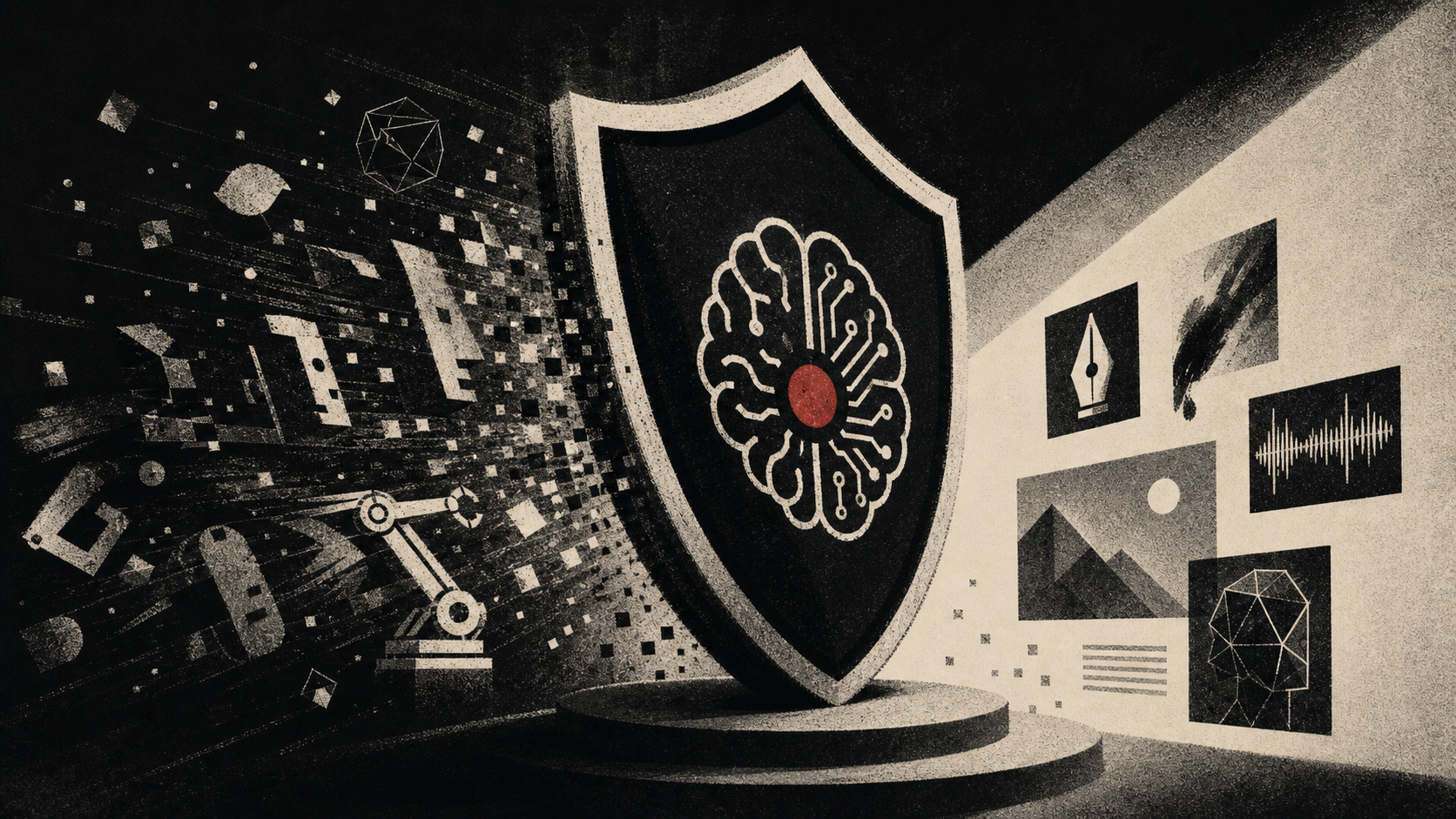 Editorial illustration for SAG-AFTRA interactive media agreement AI protections: Confirmed Details: What the Public Record Establishes.
